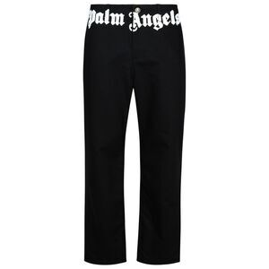 PALM ANGELS Black Cotton Trousers